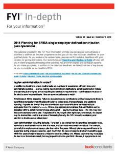 2014 Planning for ERISA single-employer defined contribution plan ...