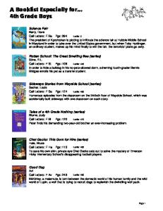 A Booklist Especially for... 4th Grade Boys - North Buncombe Elementary