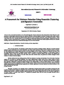 A Framework for Malware Detection Using Ensemble Clustering and ...