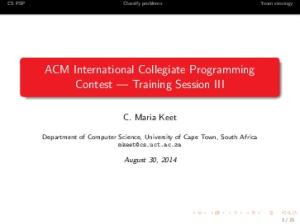 ACM International Collegiate Programming Contest â Training ...