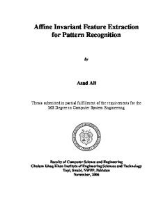 Affine Invariant Feature Extraction for Pattern Recognition