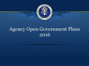 Agency Open Government Plans 2016 -