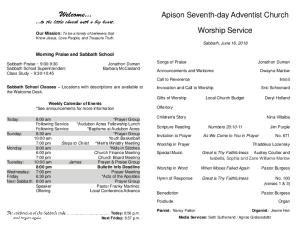Apison Seventh-day Adventist Church Worship Service