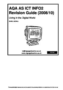 AQA AS ICT INFO2 Revision Guide (2008/10) - The Student Room