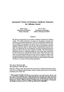 Asymptotic Theory of Maximum Likelihood Estimator for ... - PSU ECON