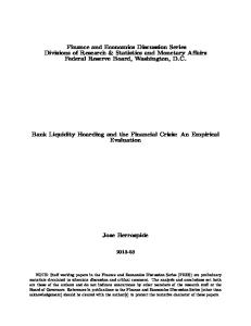 Bank Liquidity Hoarding and the Financial Crisis - Federal Reserve Bank