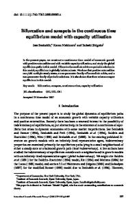 Bifurcation and sunspots in the continuous time ... - Wiley Online Library