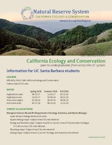 California Ecology and Conservation -