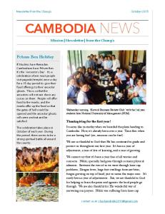 Cambodia newsletter October 2015