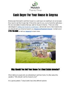 Cash Buyer For Your House In Smyrna GA.pdf