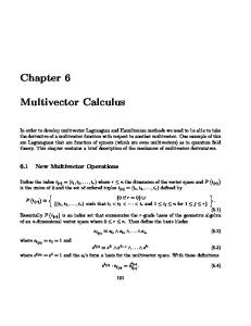 Chapter 6 Multivector Calculus -