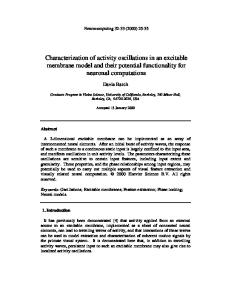 Characterization of activity oscillations in an excitable ...
