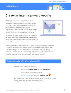 Create an internal project website - G Suite