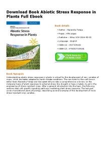Download Book Abiotic Stress Response in Plants Full ...