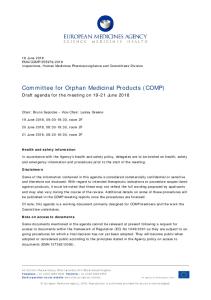 DRAFT COMP Agenda 19-21 June 2018 - European Medicines Agency