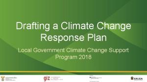 Drafting a Climate Change Response Plan