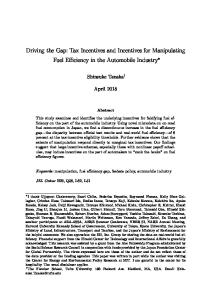 Driving the Gap: Tax Incentives and Incentives for ...