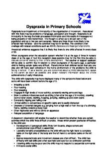 dyspraxia in primary schools
