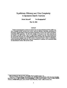 Equilibrium Efficiency and Price Complexity in ... - Stanford CS Theory