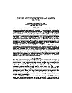 FAILURE DEVELOPMENT IN THERMAL BARRIER COATINGS