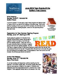 Flyer - Suffern Library Teen Events June 2016.pdf