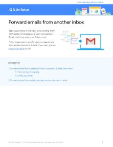 Forward emails from another inbox - G Suite