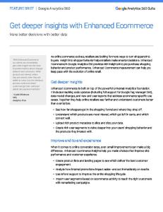 Get deeper insights with Enhanced Ecommerce  Services