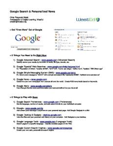 Google Search & Personalized News