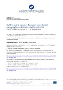 HMPC meeting report on European Union herbal monographs ...
