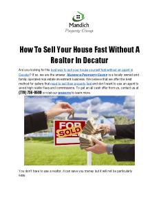 How To Sell Your House Without A Realtor In Decatur, GA.pdf ...