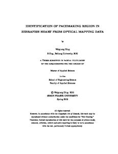 identification of pacemaking region in zebrafish ... - Semantic Scholar