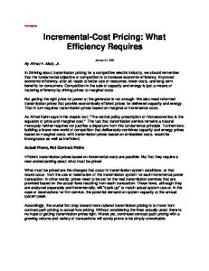 Incremental-Cost Pricing: What Efficiency Requires