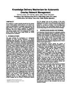 Knowledge Delivery Mechanism for Autonomic Overlay Network ...
