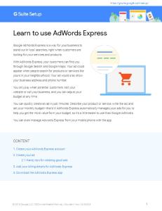 Learn to use AdWords Express - G Suite