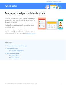 Manage or wipe mobile devices - G Suite