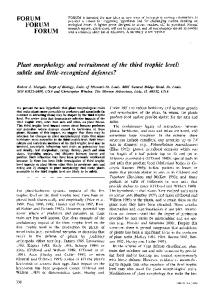 Marquis & Whelan_Plant Morphology and Recruitment of the Third ...
