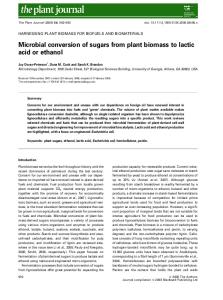 Microbial conversion of sugars from plant ... - Wiley Online Library