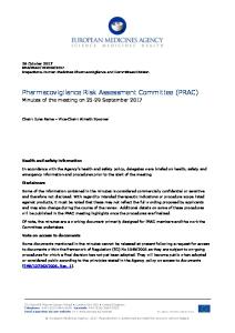 Minutes of the PRAC meeting 25-29 September 2017 - European ...