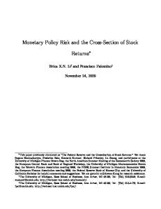 Monetary Policy Risk and the Cross-Section of Stock ...