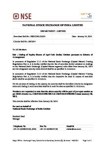 national stock exchange of india limited - Agri-Tech (India) Ltd.