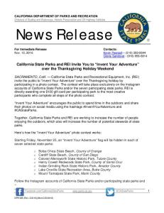 News Release - California State Parks