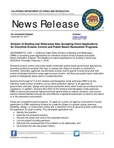 News Release - Division of Boating and Waterways