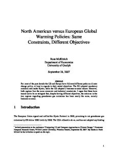 North American versus European Global Warming ... - Ross McKitrick