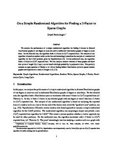 On a Simple Randomized Algorithm for Finding a 2 ... - Semantic Scholar