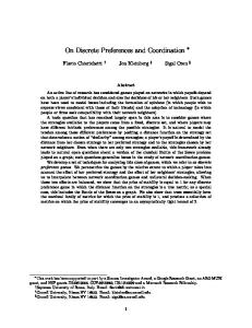 On Discrete Preferences and Coordination - Cornell Computer Science