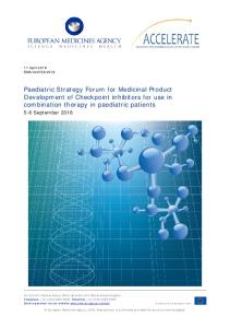 Paediatric strategy forum for medicinal product development of