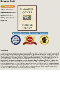 PDF download Romanee Conti - Richard Olney - Book