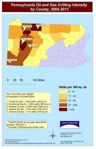 Pennsylvania Oil and Gas Drilling Intensity by County ...