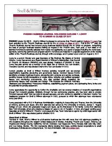 Phoenix Business Journal Welcomes Carlene Y ... - Snell & Wilmer