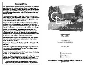 Prayer and Praise - Grace Lutheran Church